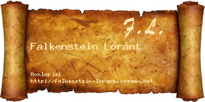 Falkenstein Lóránt névjegykártya